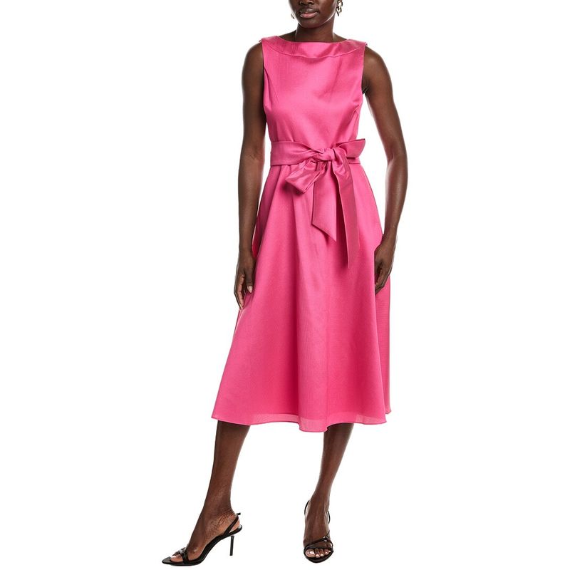 Badgley Mischka Womens Gazar Boatneck Cocktail Dress, Pink